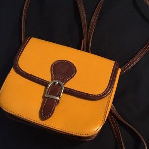 Vera Pelle Italian leather crossbody bag in gold